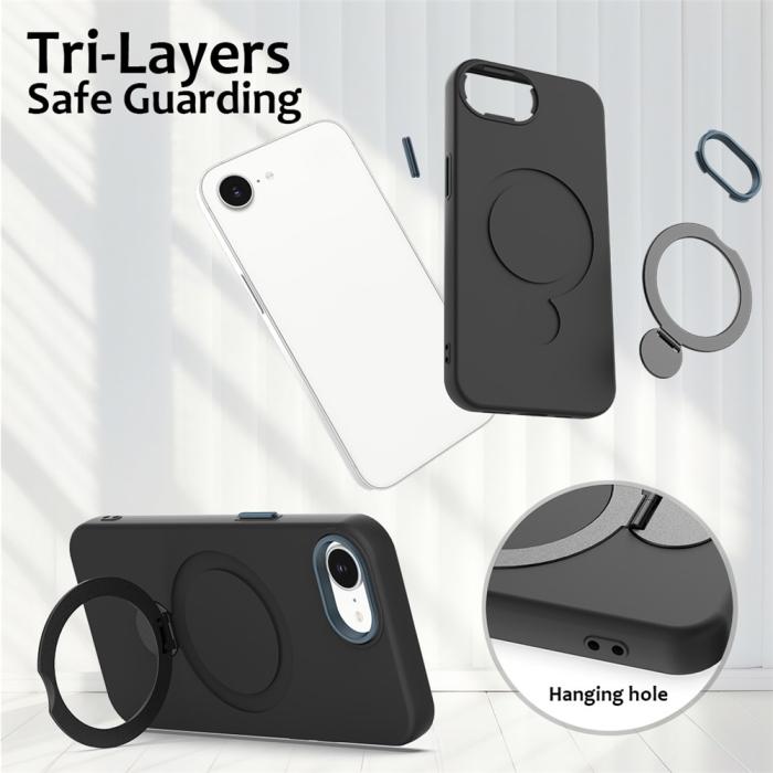 Bild 6, iPhone 16e Skal MagSafe Kickstand Hybrid Svart