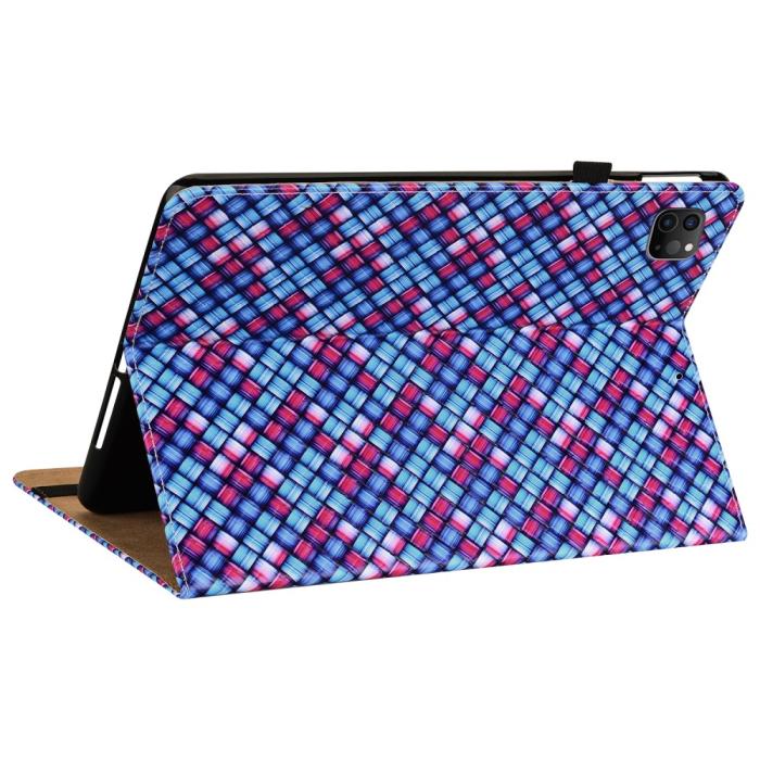 Bild 5, iPad Air 2020/2022 / Pro 11 2020/2021 Fodral Vävd Textur Blå/Rosa
