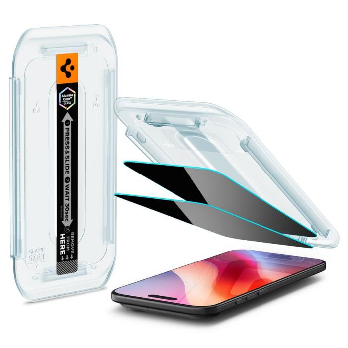 Bild 2, Spigen iPhone Air 2-PACK Skärmskydd GLAS.tR 