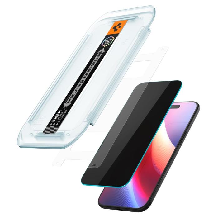 Bild 3, Spigen iPhone Air 2-PACK Skärmskydd GLAS.tR 