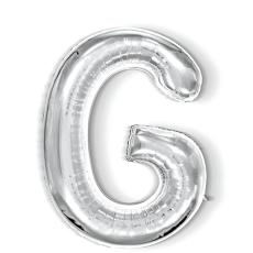 Bokstavsballong G 40 cm Silver