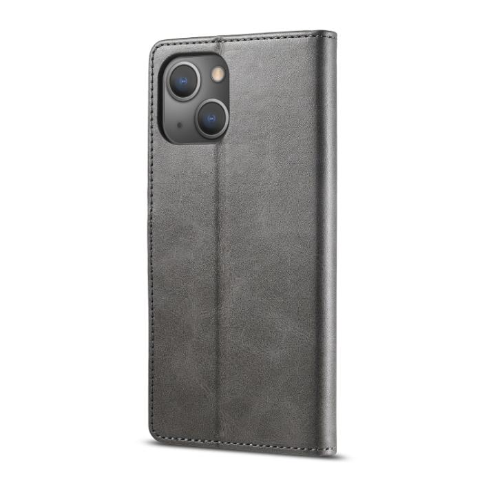 Bild 3, LC.IMEEKE iPhone 14 Fodral Läder Grå