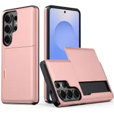 Samsung Galaxy S26 Ultra Skal Hybrid Med Kortfack Ros&eacute;guld