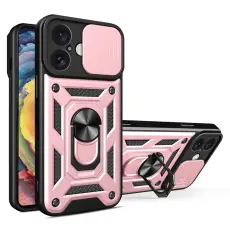 iPhone 16 Skal CamShield Ring Hybrid Ros&eacute;guld