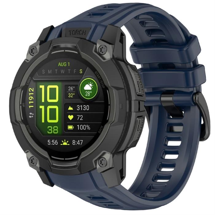 Bild 2, Garmin Instinct 3 45 mm Klockarmband Silikon Mörk Blå