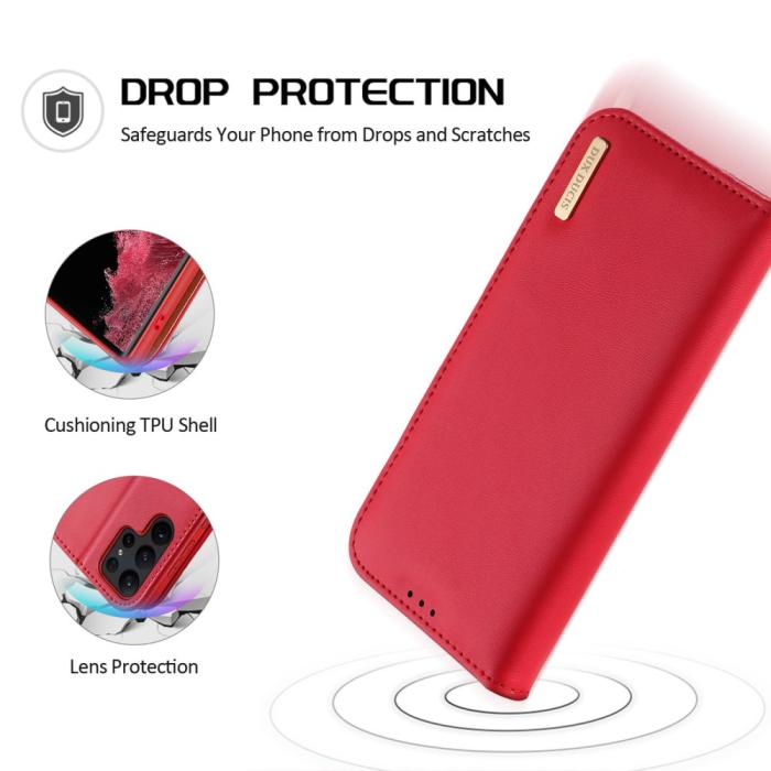 Bild 4, DUX DUCIS Galaxy S23 Ultra Fodral RFID Äkta Läder Röd