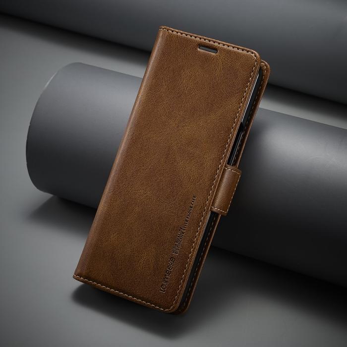 Bild 5, LC.IMEEKE Galaxy Z Fold 5 Fodral RFID Läder Brun