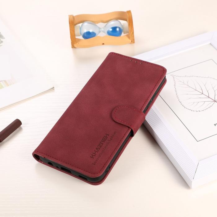 Bild 5, KHAZNEH Xiaomi Redmi 10 5G Fodral Retro Läder Röd