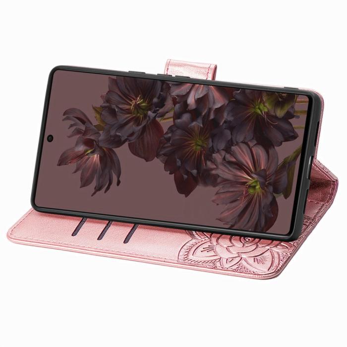 Bild 3, Google Pixel 7 Fodral Fjäril Tryck Roséguld