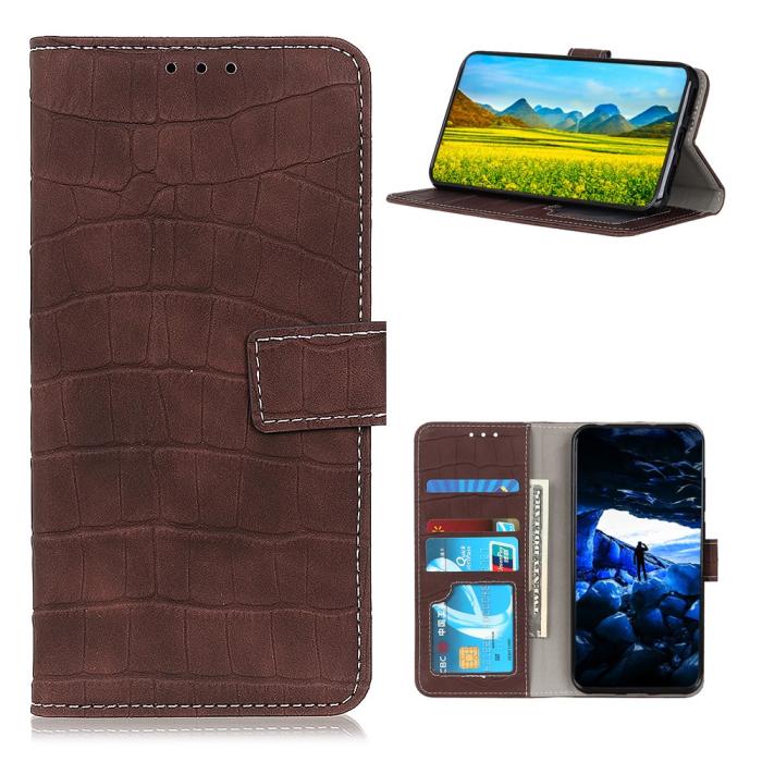 Bild 1, Samsung Galaxy A72 - Krokodil Textur Fodral - Brun