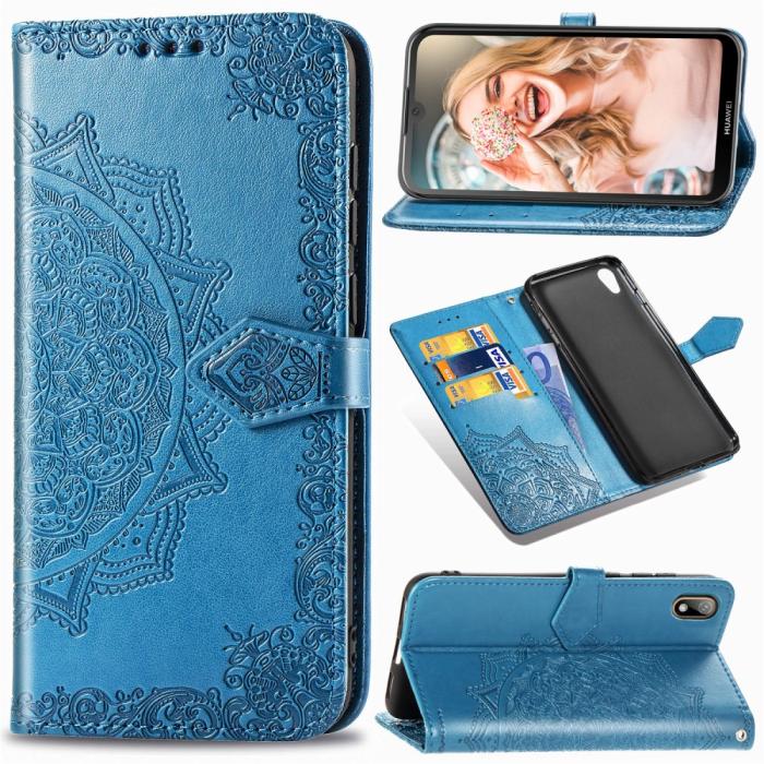 Bild 1, Huawei Y5 (2019) - Plånboksfodral Mandala - Blå