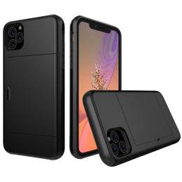 iPhone 11 - Hybrid Skal med kortfack - Svart