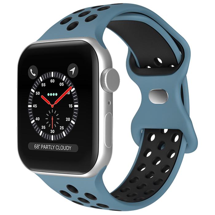Bild 2, Sportarmband Dual-Color Apple Watch 42/44/45/49 mm (M/L) Blå/Svart
