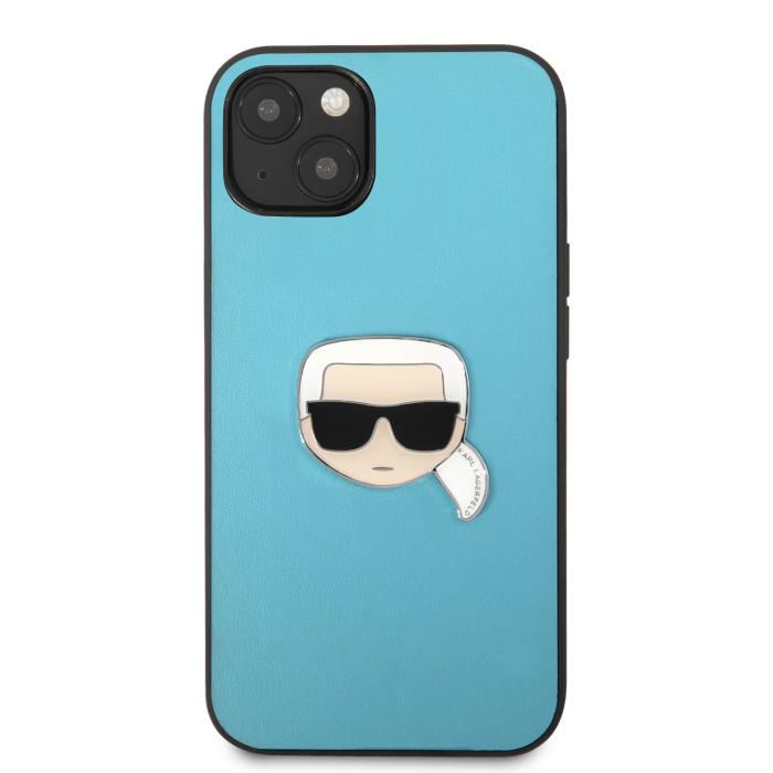 Bild 2, Karl Lagerfeld iPhone 13 Skal PU Läder Karl Head Blå