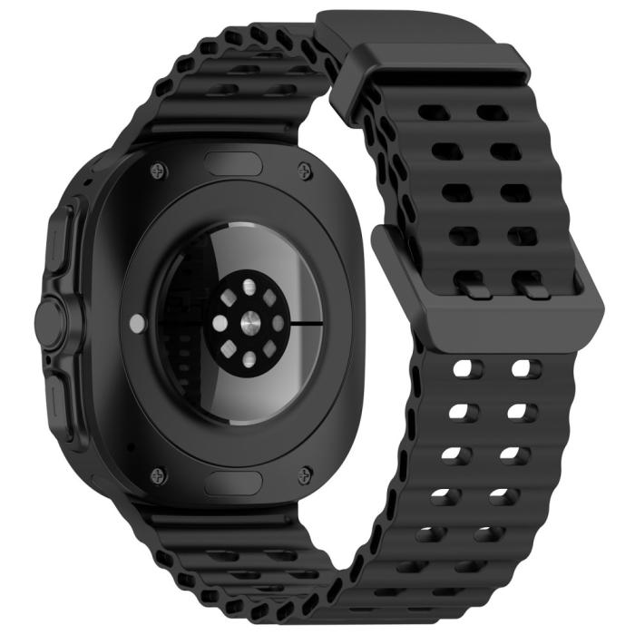 Bild 1, Galaxy Watch Ultra (2025) 47 mm Armband Wave Design Svart