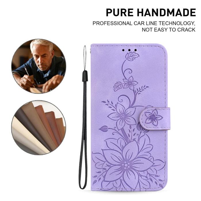 Bild 4, Samsung Galaxy A27 5G Fodral Läder Blommor Lila