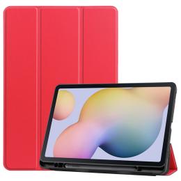 Samsung Galaxy Tab S7 / Tab S8 Fodral Tri-Fold Pennhållare Röd