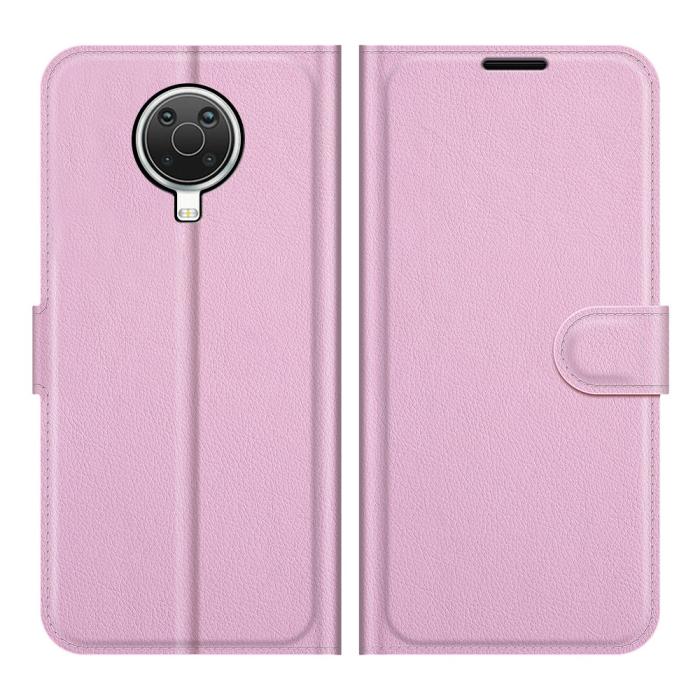 Bild 1, Nokia G10 / G20 Fodral Litchi Läder Ljus Rosa