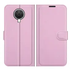 Nokia G10 / G20 Fodral Litchi Läder Ljus Rosa
