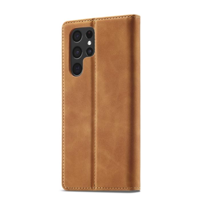 Bild 3, LC.IMEEKE Samsung Galaxy S22 Fodral Flip Retro Läder Brun
