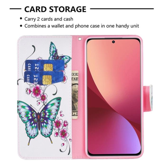 Bild 5, Xiaomi 12 Fodral Med Tryck Fjärilar