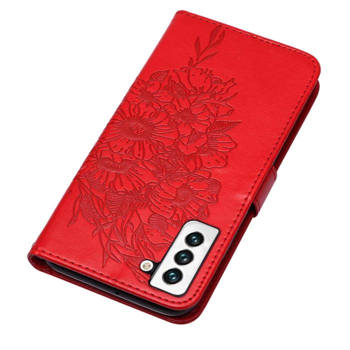 Bild 5, Samsung Galaxy S23 Fodral Fjäril Tryck Röd