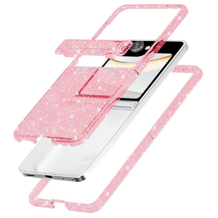 Bild 4, Samsung Galaxy Z Flip 8 Skal Glitter TPU Rosa
