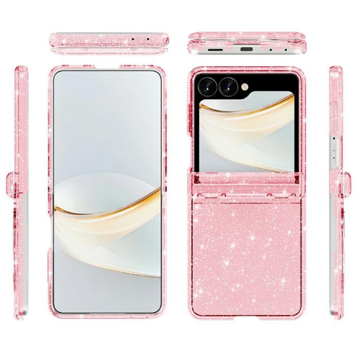 Bild 5, Samsung Galaxy Z Flip 8 Skal Glitter TPU Rosa