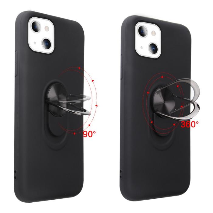 Bild 3, iPhone 13 Skal Hybrid Ring Hållare Blå