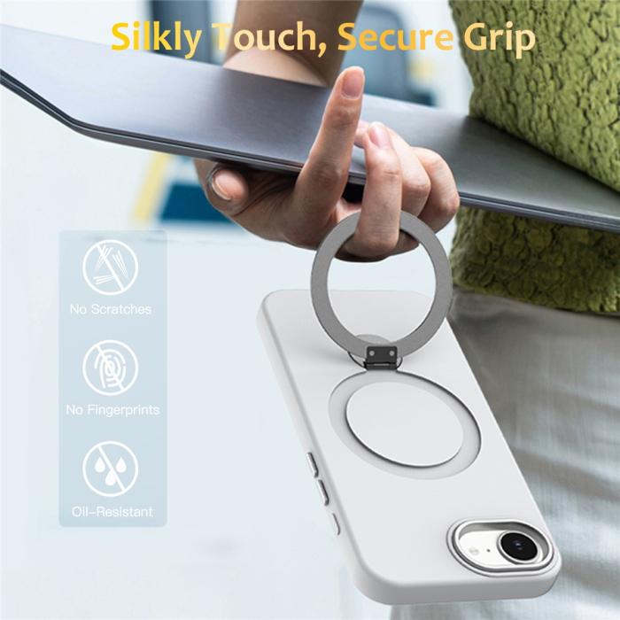 Bild 2, iPhone 17e / 16e Skal MagSafe Kickstand Hybrid Vit