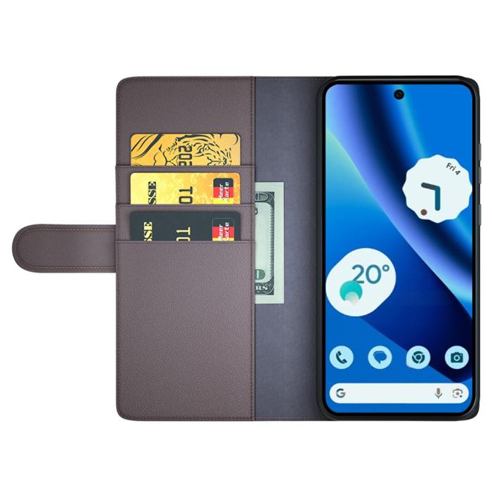 Bild 2, Google Pixel 10a Fodral Premium Äkta Läder Brun