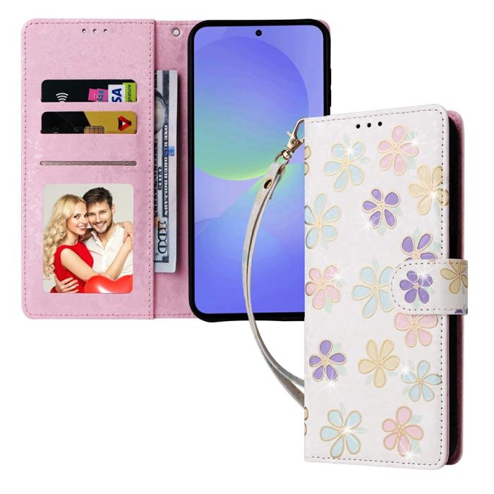 Bild 5, Samsung Galaxy A37 5G Fodral RFID Läder Färgglada Blommor