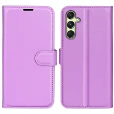 Samsung Galaxy A16 Fodral Litchi L&auml;der Lila