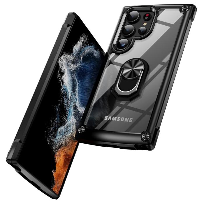 Bild 2, Galaxy S24 Ultra Skal Shockproof Ring Hybrid Svart