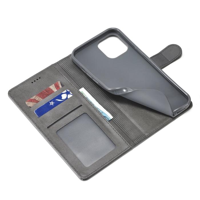 Bild 6, LC.IMEEKE iPhone 14 Fodral Läder Grå