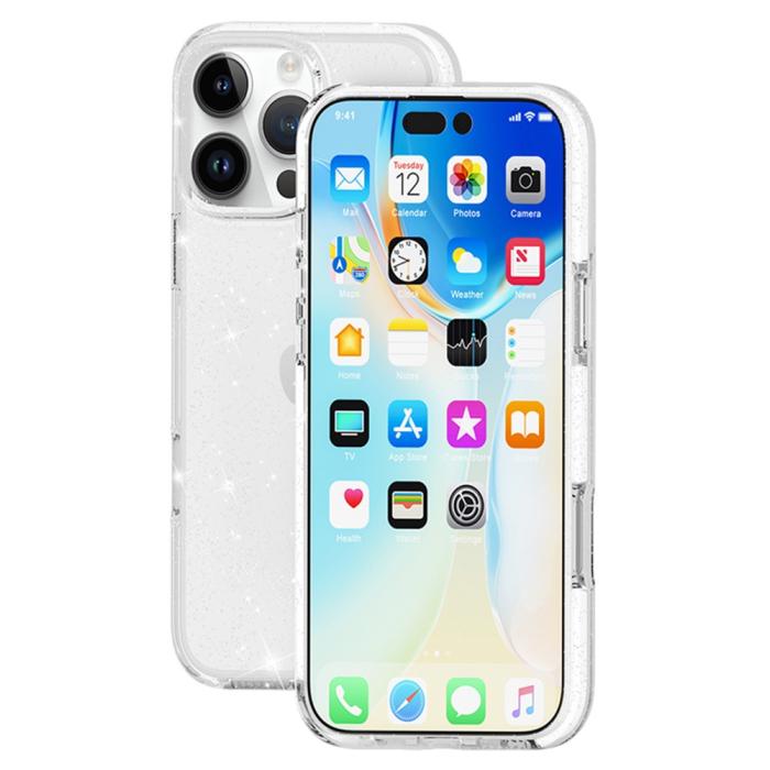 Bild 4, iPhone 16 Pro Skal Glitter Transparent
