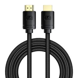 Baseus 2m 8K 60Hz HD HDMI - HDMI 2.1 Nylon Kabel Svart