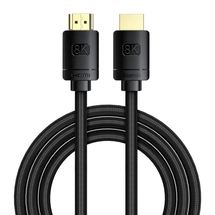 Bild 1, Baseus 2m 8K 60Hz HD HDMI - HDMI 2.1 Nylon Kabel Svart