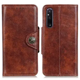 KHAZNEH Sony Xperia 1 V Fodral Magnetisk Mässing Brun