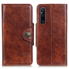 KHAZNEH Sony Xperia 1 V Fodral Magnetisk Mässing Brun