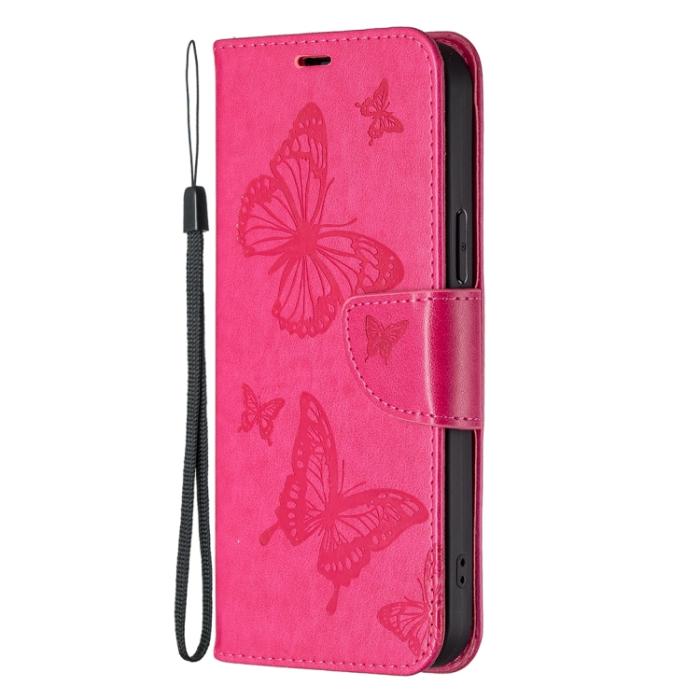 Bild 2, Xiaomi 13 Lite 5G Fodral Med Fjäril Tryck Rosa
