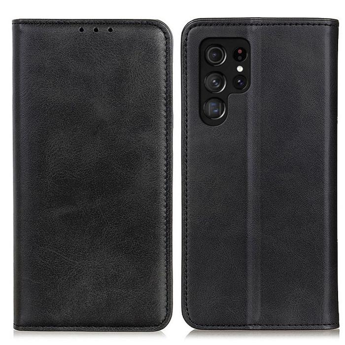 Bild 1, Samsung Galaxy S23 Ultra Flip Fodral Split Läder Svart