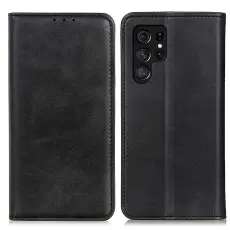 Samsung Galaxy S23 Ultra Flip Fodral Split Läder Svart