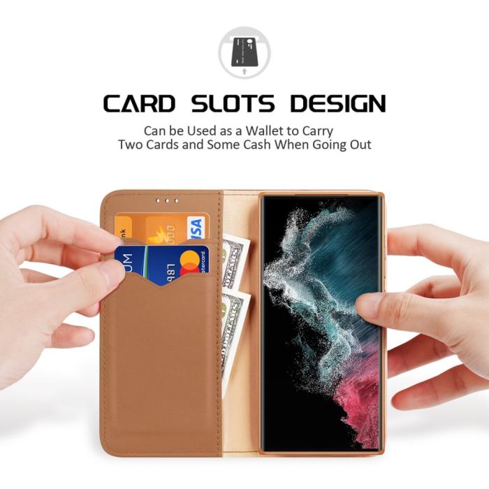 Bild 2, DUX DUCIS Galaxy S23 Ultra Fodral RFID Äkta Läder Brun