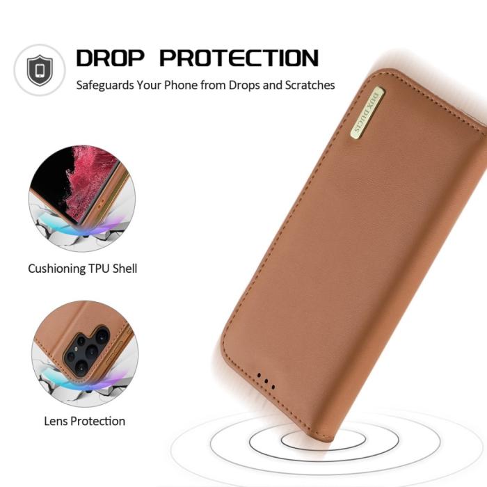 Bild 4, DUX DUCIS Galaxy S23 Ultra Fodral RFID Äkta Läder Brun