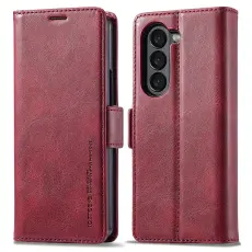 LC.IMEEKE Galaxy Z Fold 5 Fodral RFID Läder Röd