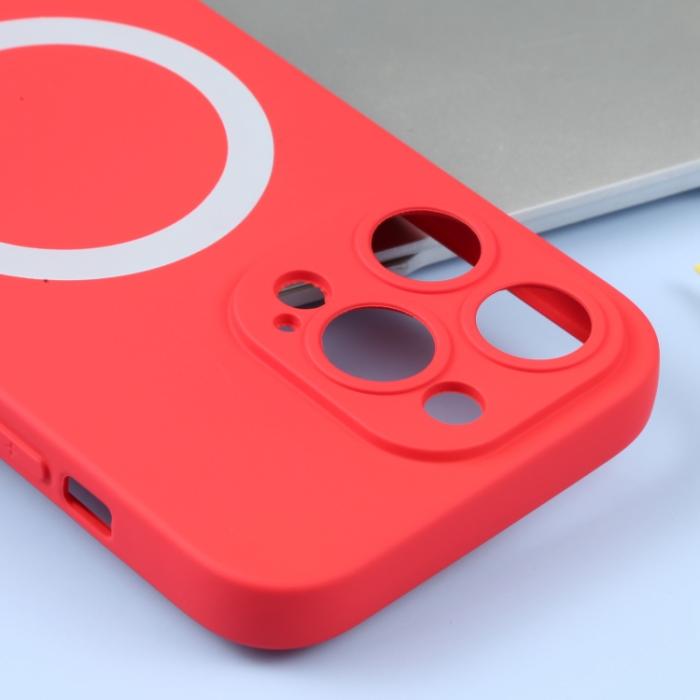 Bild 5, iPhone 15 Pro Skal MagSafe Liquid Silikon Röd