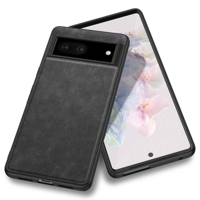 Bild 2, Google Pixel 7 Skal Retro Läderbelagt Svart