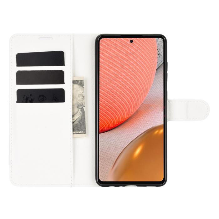 Bild 4, Samsung Galaxy A72 - Litchi Läder Fodral - Vit