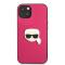 Karl Lagerfeld iPhone 13 Skal PU Läder Karl Head Rosa